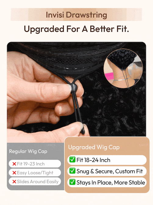 UNice 7x5 Bye-Bye Knots™ Wig Quick Glueless & HD Lace Wet & Wavy Water Wave Invisible Knots With Invisi Drawstring With Baby Hair