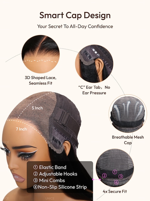 UNice Bye-Bye Knots 7x5 Lace Brown With Blonde Piano Highlights Blunt Bob Wig with Dark Roots
