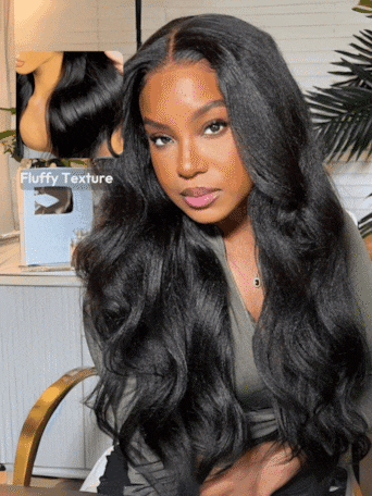 UNice Bye-Bye Knots 7x5 Natural Lace Black Yaki Wig with Soft Layers & Pre-Plucked Hairline 150% Density