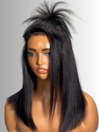 UNice 7x5 Bye Bye Knots™ & 13x4 Pre-Everything™ & 2x4 Lace Wig Glueless Lace Black Yaki Bob Bleached Knots Wig