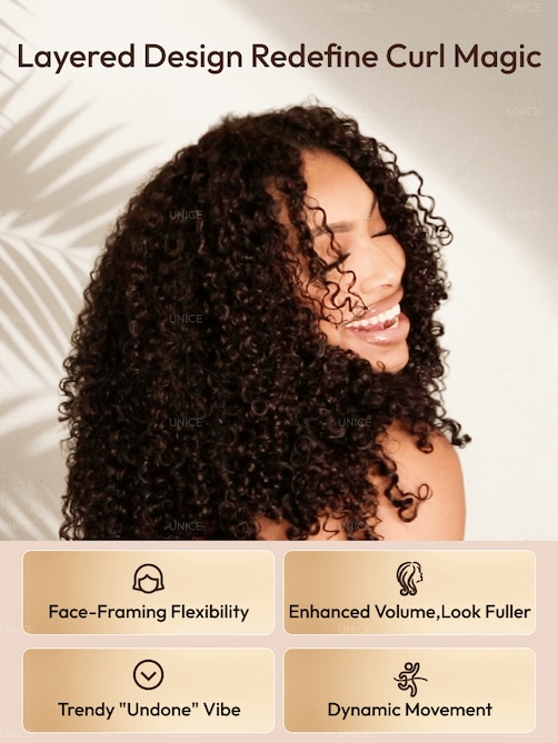 UNice Bye-Bye Knots 7x5 Lace Curly Texture Wig With Finger Coil Ends