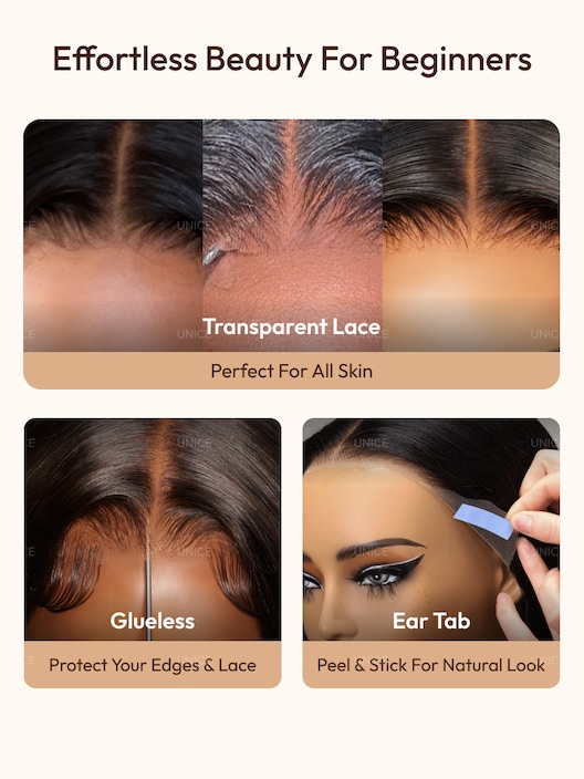 unice hair glueless wig design