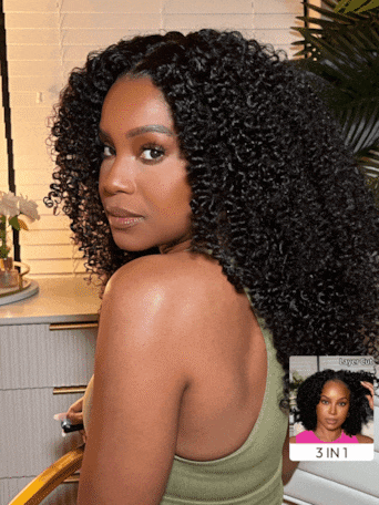 [Limited Time] UNice Maxreal Half Wig 2x4 Lace Part Black Kinky Curly Wig