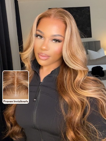 UNice Bye-Bye Knots Wig Pre-Cut 7x5 Glueless Lace & 13x4 Pre Everything Honey Blonde Body Wave Drawstring Wig