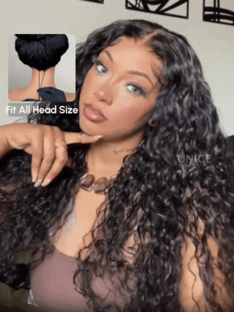7x5 Bye-Bye Knots™ Wig Quick Glueless Wet & Wavy Water Wave Invisible Knots Drawstring Wig