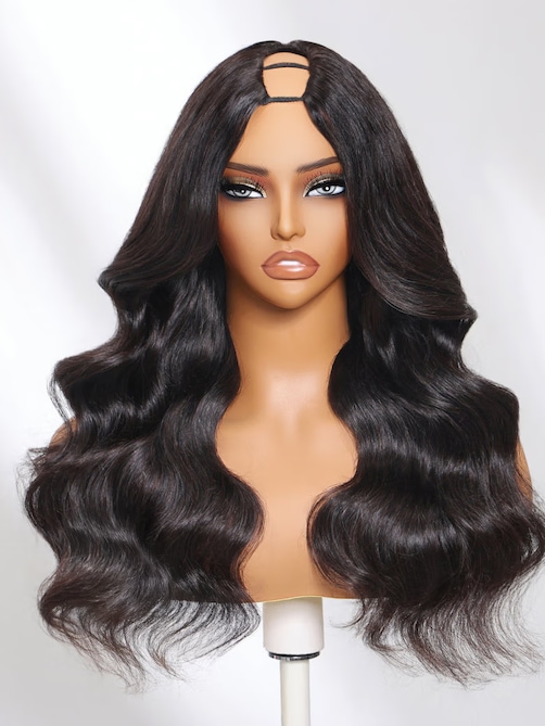 [$99=24 Inch] Glueless Body Wave Upgrade U Part Hair Wig‎ Natural Color Wigs