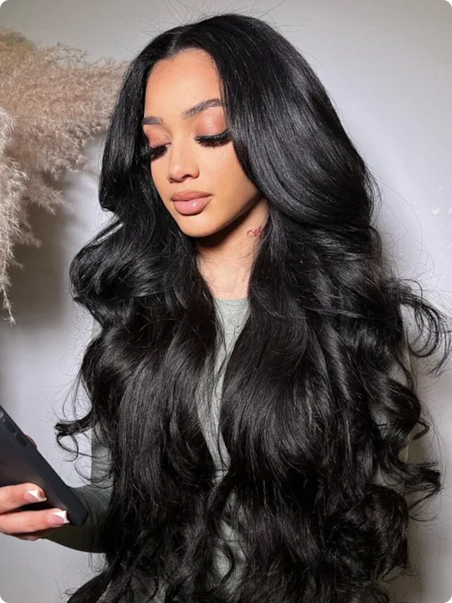 [$99=24 Inch] Glueless Body Wave Upgrade U Part Hair Wig‎ Natural Color Wigs