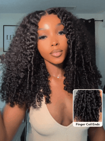 UNice Bye-Bye Knots 7x5 Lace Curly Texture Wig With Finger Coil Ends