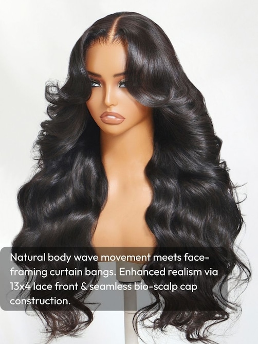 UNice HD Real Scalp™ Wig 13x4 Invisible Lace Frontal Loose Wave with Face Framing Curtain Bangs