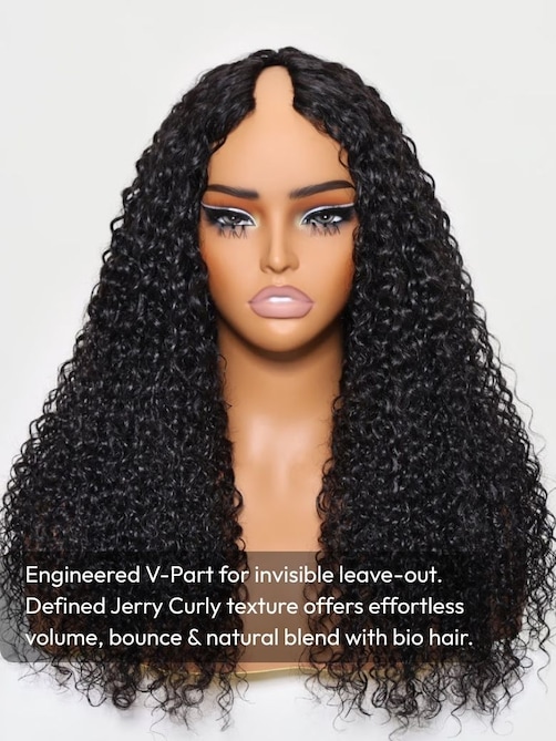 UNice EasiContour™ V Part Minimal Glueless Curly Glueless Wig With Invisi Drawstring 100% Human Hair 150% Density