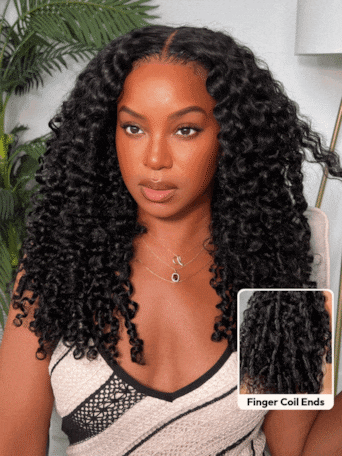 UNice Bye-Bye Knots 7x5 Lace Curly Texture Wig With Finger Coil Ends
