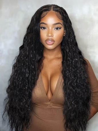 [From 28 Inch] UNice 13x4 Pre Everything™ Pre-Cut Lace Front Pre-Braided Water Wave Style Drawstring Wig With Baby Hair