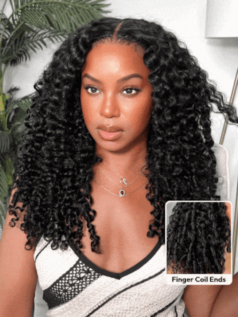 UNice Bye-Bye Knots 7x5 Lace Curly Texture Wig With Finger Coil Ends