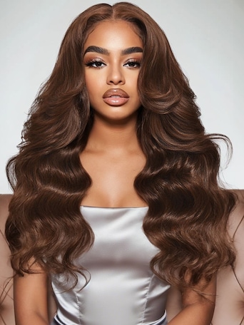 UNice 13x4 Pre-Everything™ Lace Frontal Auburn Brown Loose Wave Wig with Invisi Drawstring & Face Framing Layers