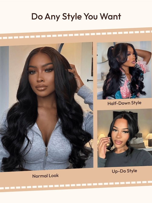 UNice 13x4 Pre-Everything™ Transparent Lace Front 3D Body Wave Wig Real Ear To Ear With Invisi Drawstring Wig Lace Fit Better
