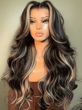 [24"=$179]UNice 7x5 Bye-Bye Knots™ & 13x4 Pre-Everything™ Lace Loose Wave Butterscotch Highlights Brown with Free Face Framing Bangs Wig 150% Density