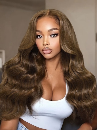 UNice 13x4 Pre-Everything™ Lace Frontal Warm Chestnut Brown Loose Wave Wig with Invisi Drawstring & Face Framing Layers