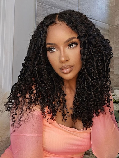 UNice Bye-Bye Knots 7x5 Lace Curly Texture Wig With Finger Coil Ends