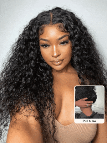 UNice 7x5 Bye-Bye Knots™ & 13x4 Pre-Everything™ &HD Lace Pull And Go Wig Glueless Wet & Wavy Water Wave With Invisi Drawstring With Free Baby Hair