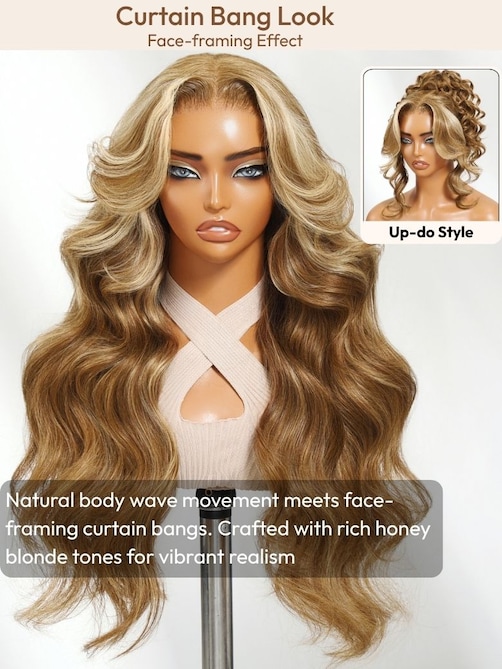 UNice Bye-Bye Knots Wig Pre-Cut 7x5 Glueless Lace & 13x4 Pre Everything Honey Blonde Body Wave Drawstring Wig