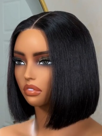 UNice 2x6 Lace Closure 200% Density Black Bob Wig