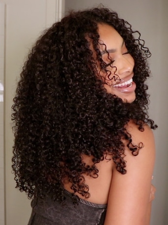 UNice EasiContour™ V Part Jerry Curly Glueless Wig With Invisi Drawstring 100% Human Hair Minimal Leave Out