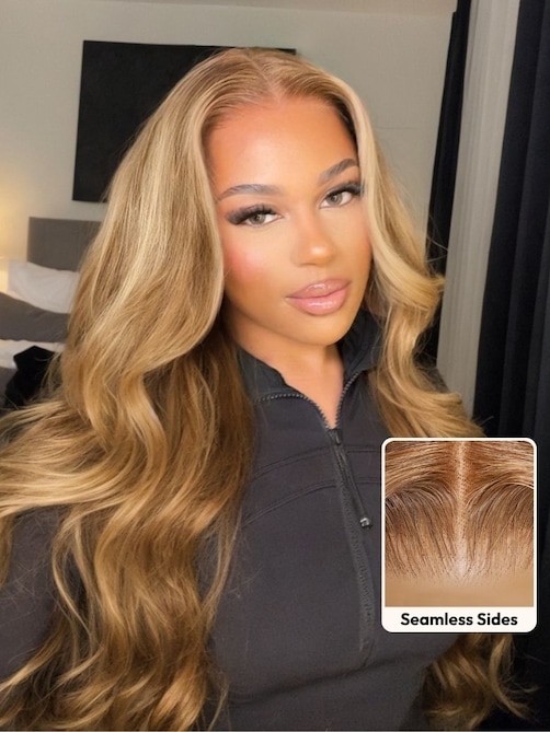 UNice Bye-Bye Knots Wig Pre-Cut 7x5 Glueless Lace & 13x4 Pre Everything Honey Blonde Body Wave Drawstring Wig