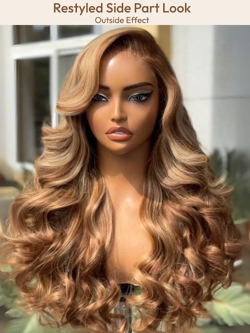 UNice Bye-Bye Knots Wig Pre-Cut 7x5 Glueless Lace & 13x4 Pre Everything Honey Blonde Body Wave Wig With Bleached Clean Knots