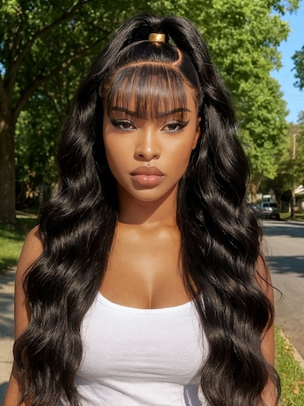 [Stylish Choice] UNice 13x4 Pre-Everything™ Side-Part & Middle Part Fluffy Loose Wave Wig With Wispy Air Bangs