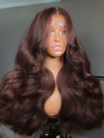 UNice 13x4 Pre-Everything™ Lace Frontal Auburn Brown Loose Wave Wig with Invisi Drawstring & Face Framing Layers 150% Density