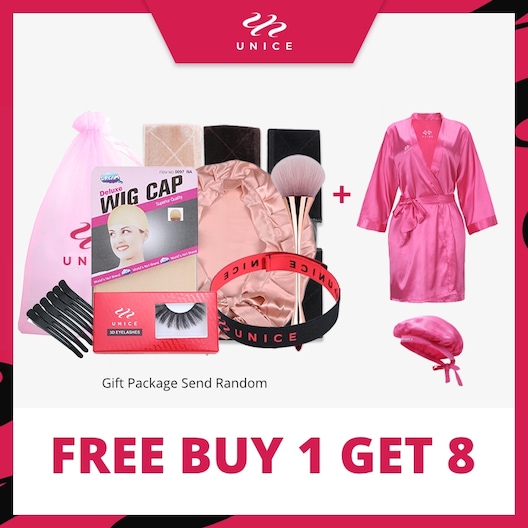 UNice Special Gift Package:Silk Robe, Silk Night Cap, Elastic Band